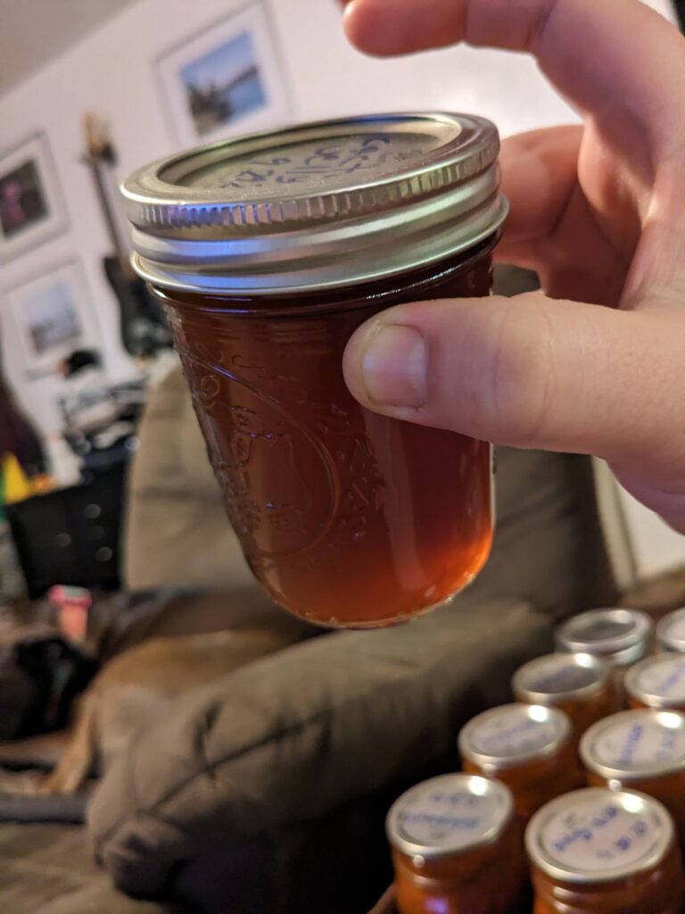 I've been busy past few days. Made prickly pear jelly, spaghetti meat sauce, and beef stew. Currently waiting for stew lids to pop.