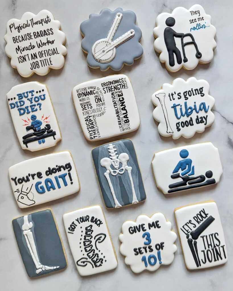 I made these cookies for a Physical Therapy office to celebrate PT month.