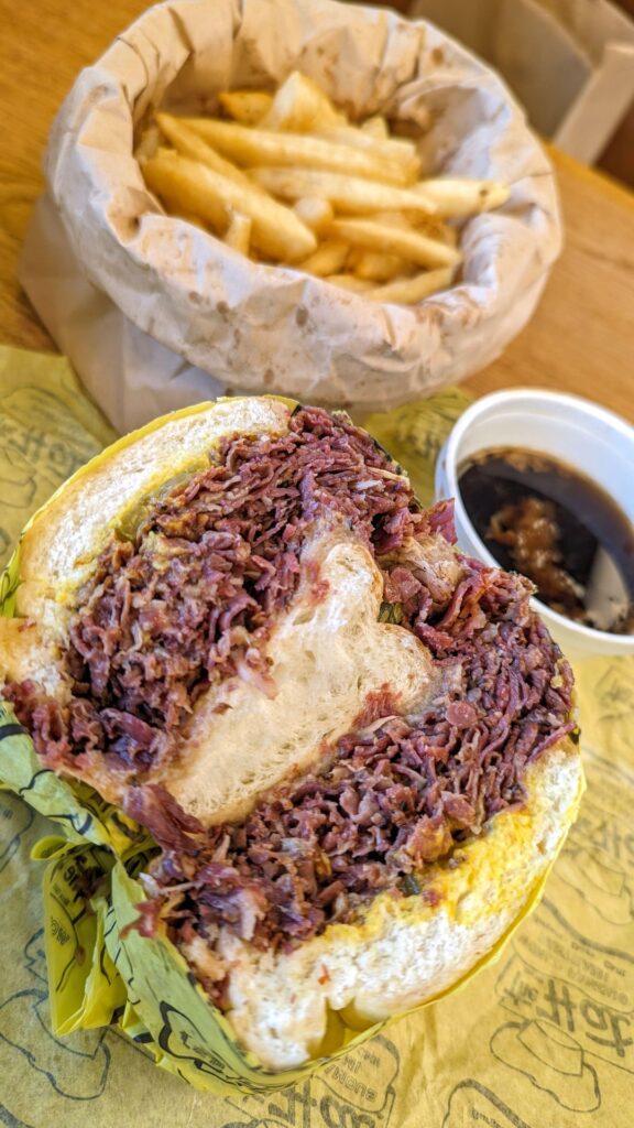 The Hat, Monterey Park - Pastrami Sandwich ($11.99), Fries ($3.99), Horchata ($3.19) Side of Aju ($0)