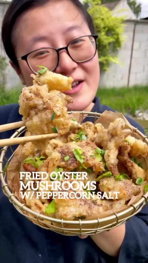 Fried Oyster Mushrooms with Sichuan Peppercorn Salt