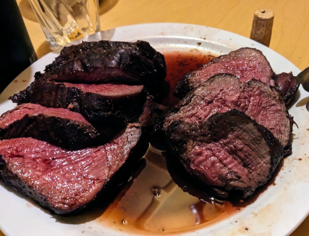 Venison (moose) tenderloin, straight from the forest and cooked at camp. Wish I could do this every day...
