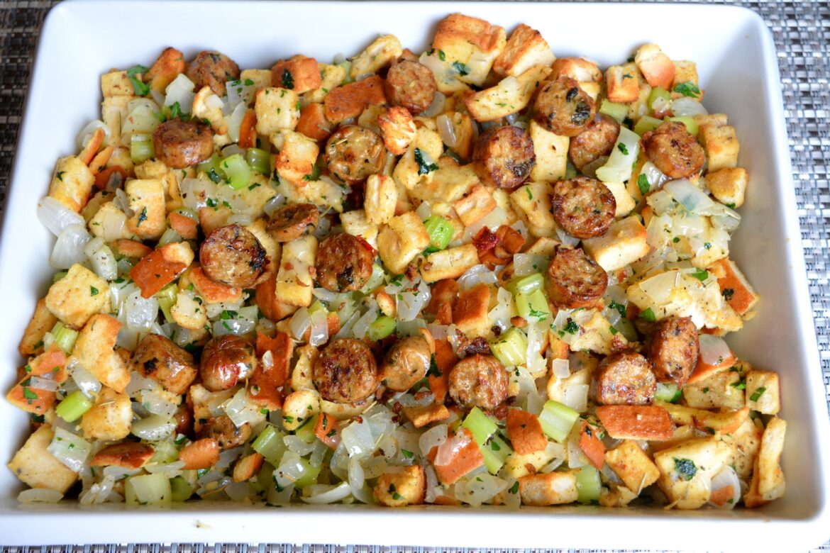 2 cups of vegan sausage herb stuffing = 184 calories & 16 g protein.