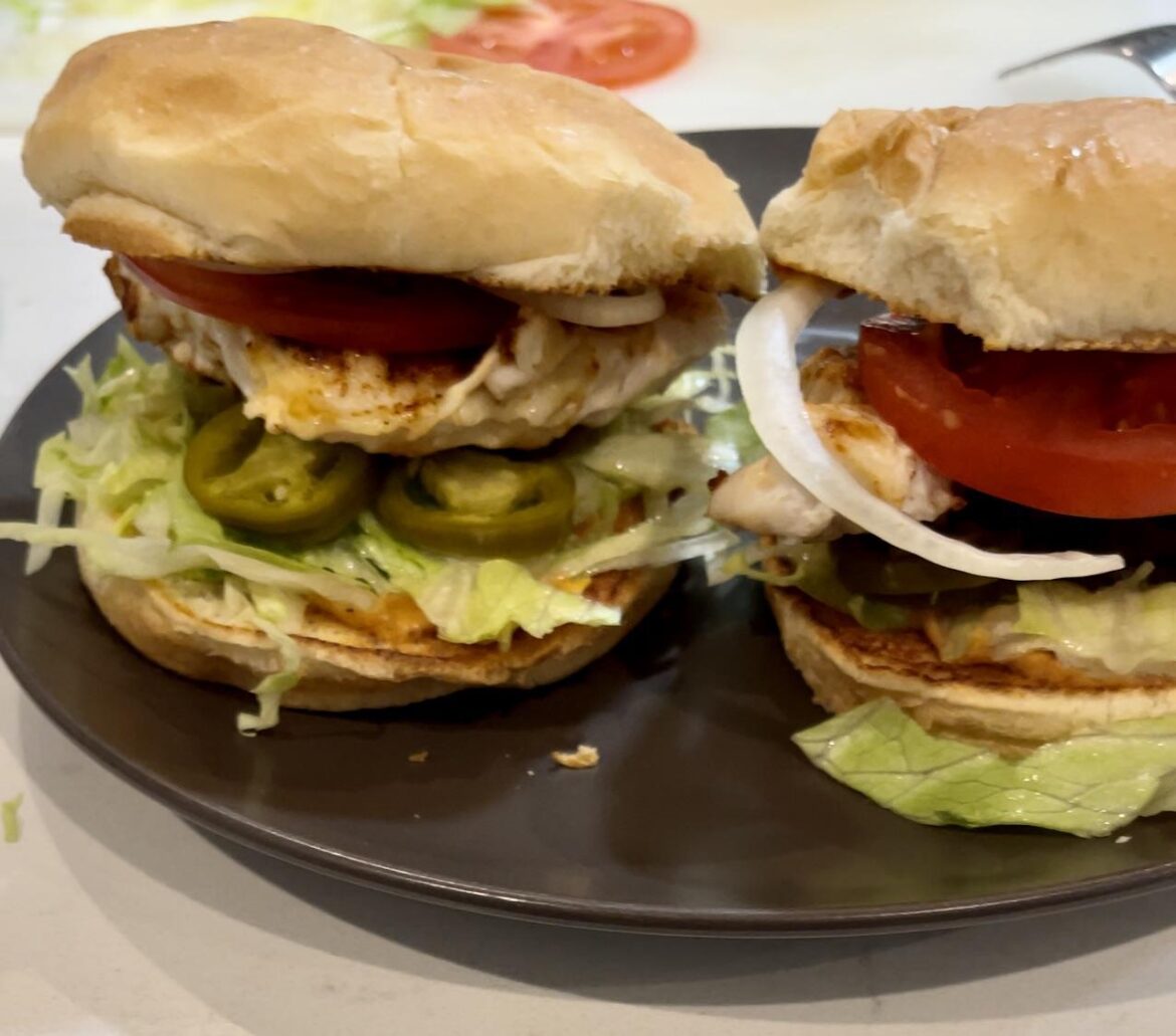 Spicy Grilled Chicken Sandwich with spicy cheesy cream sauce