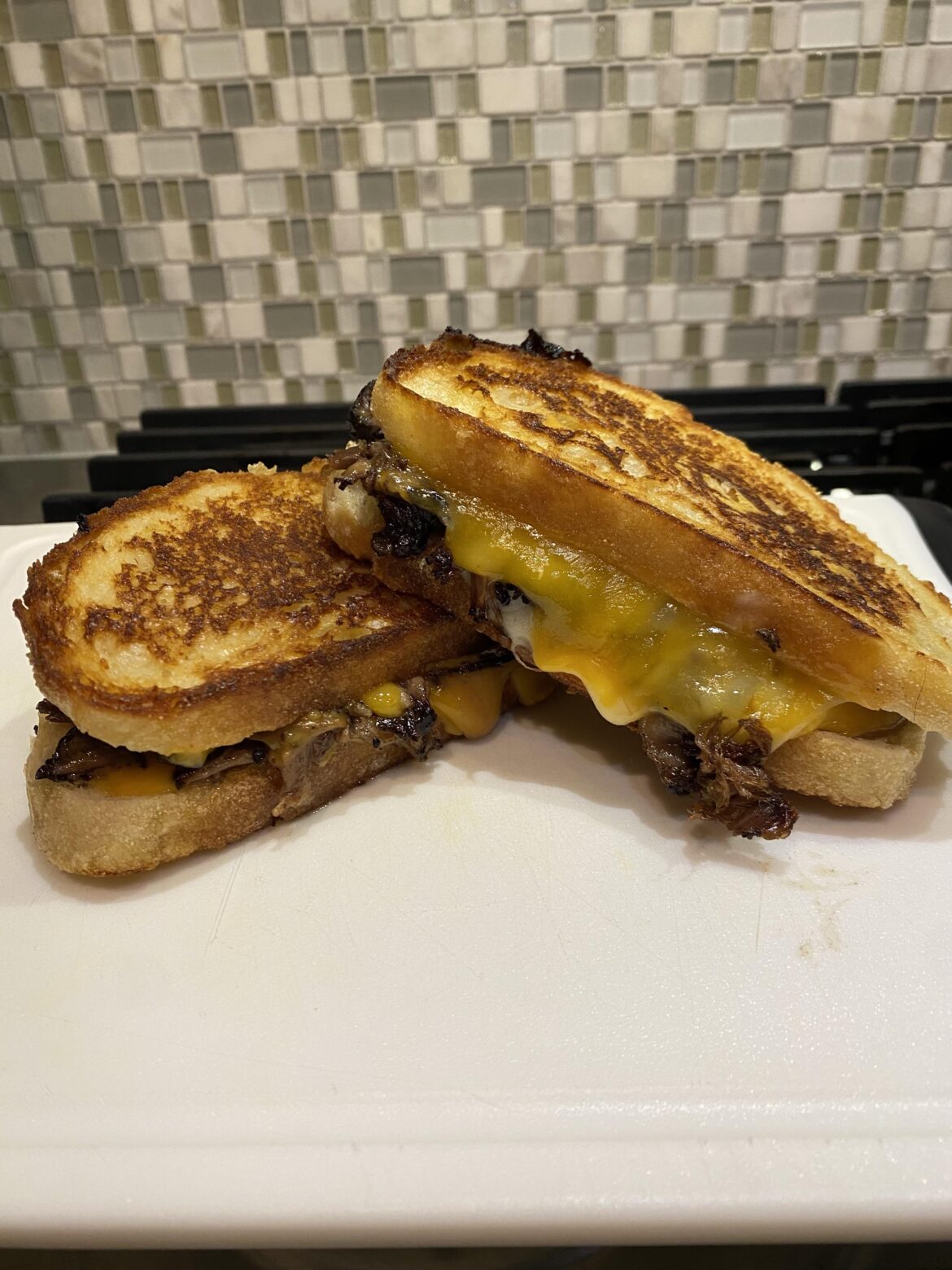 Leftover short rib grilled cheese.. what you think?? 😋