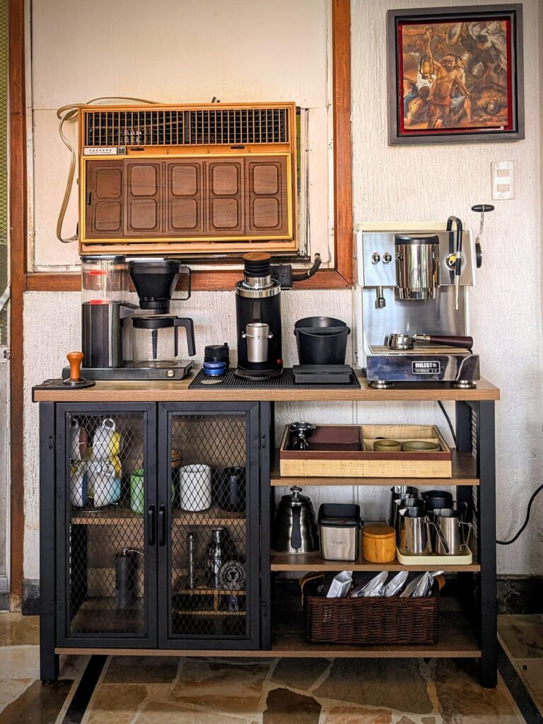 Setting up a coffee station
