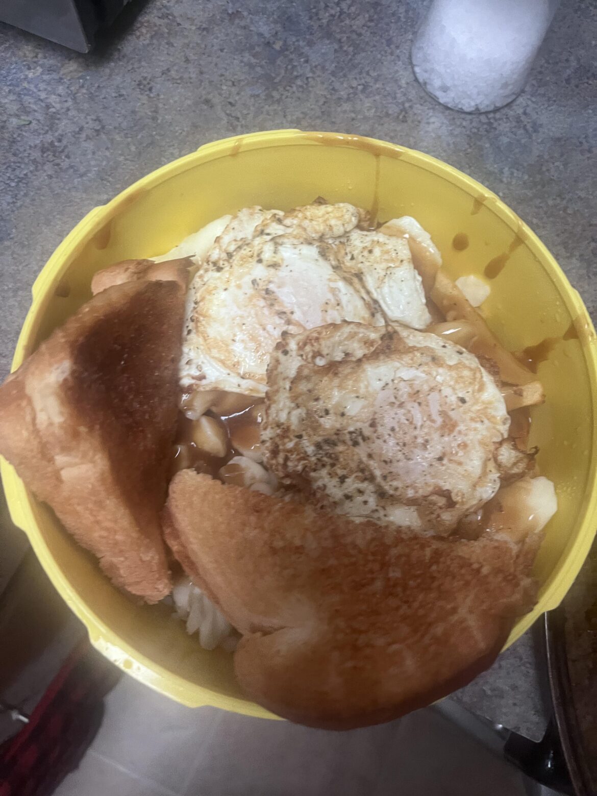 Poutine W/ eggs and toast