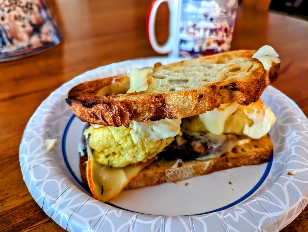 Homemade breakfast sandwich this morning