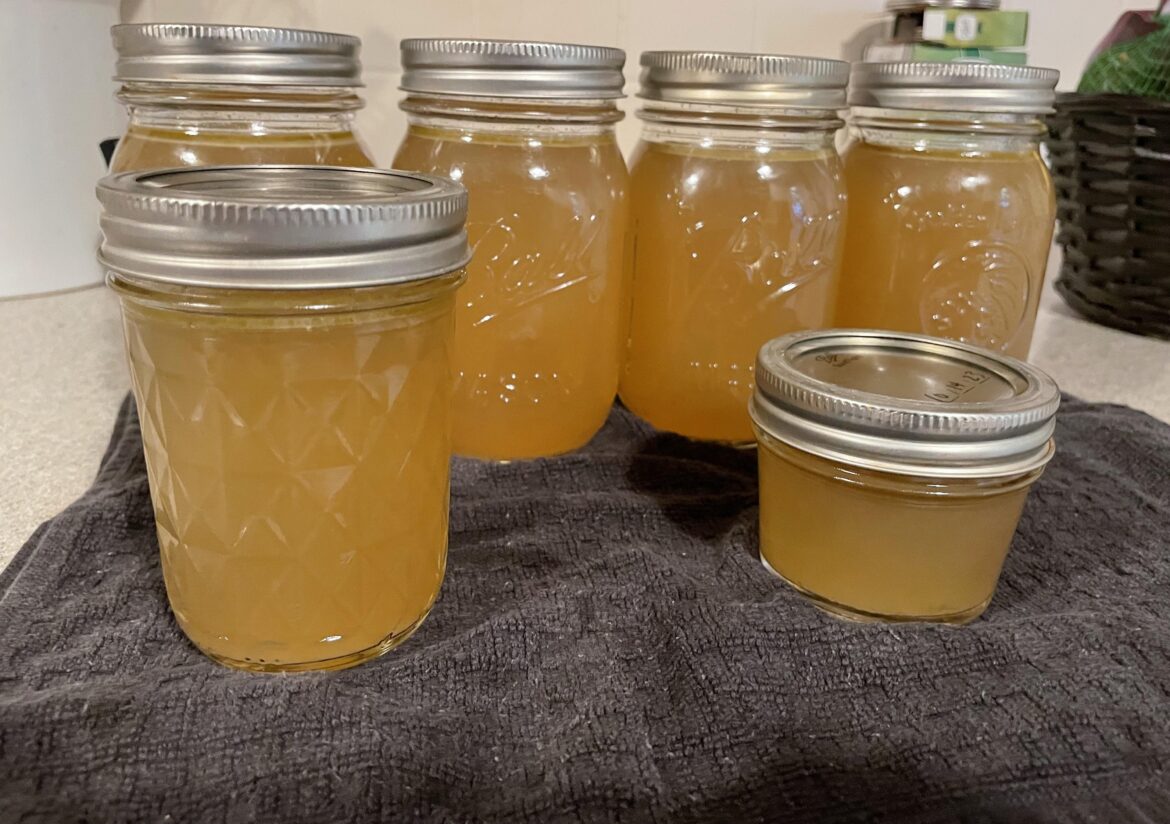 A little chicken and veg stock post water bath. All headed for the freezer for use over the holidays!