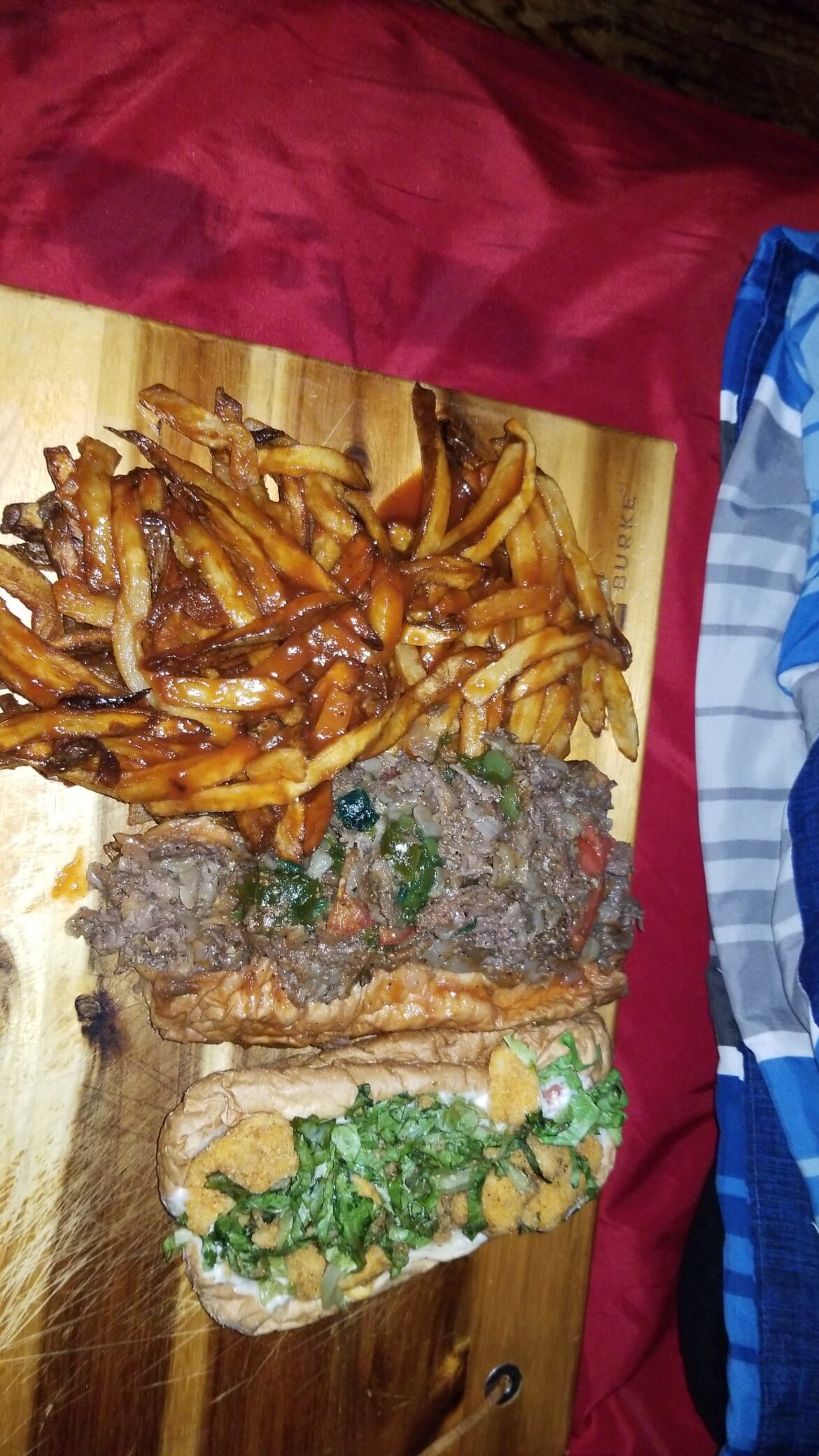 Steak hoagie and Catfish po boy.