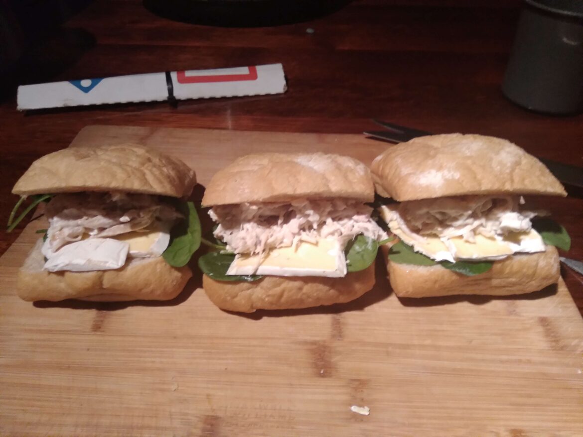 Fancy chicken rolls.