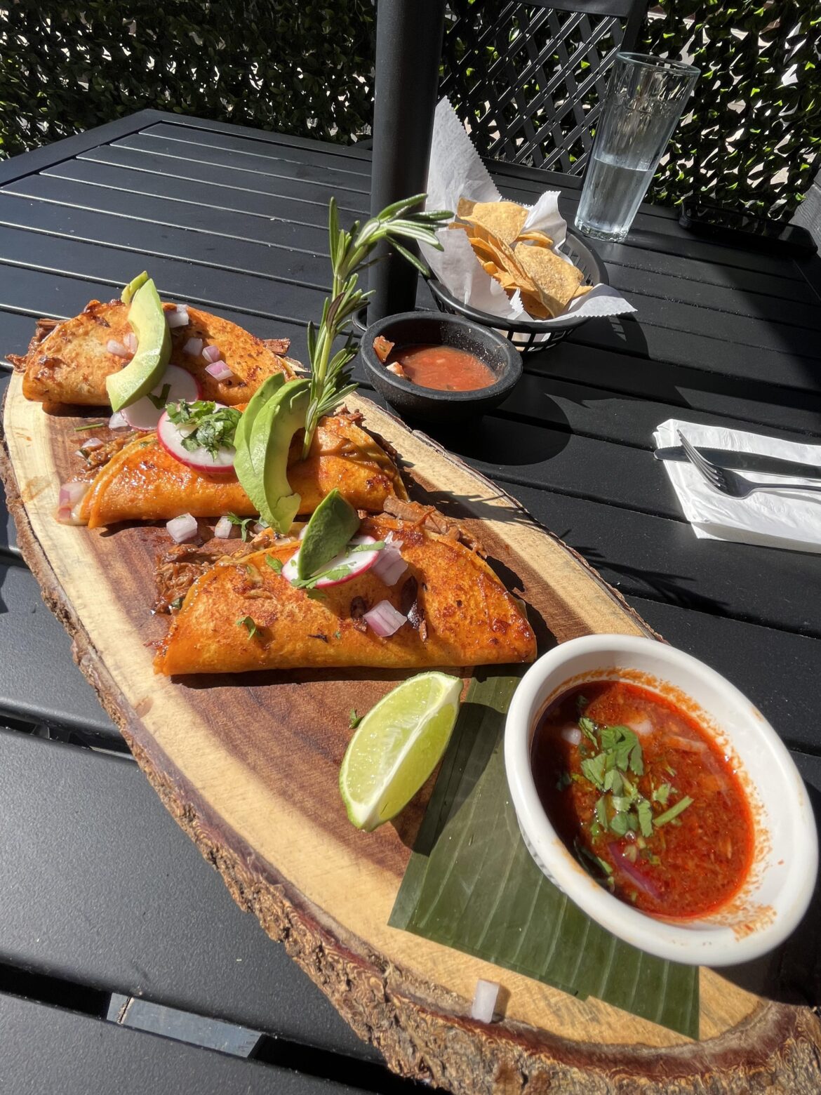 Excellent birria tacos … but