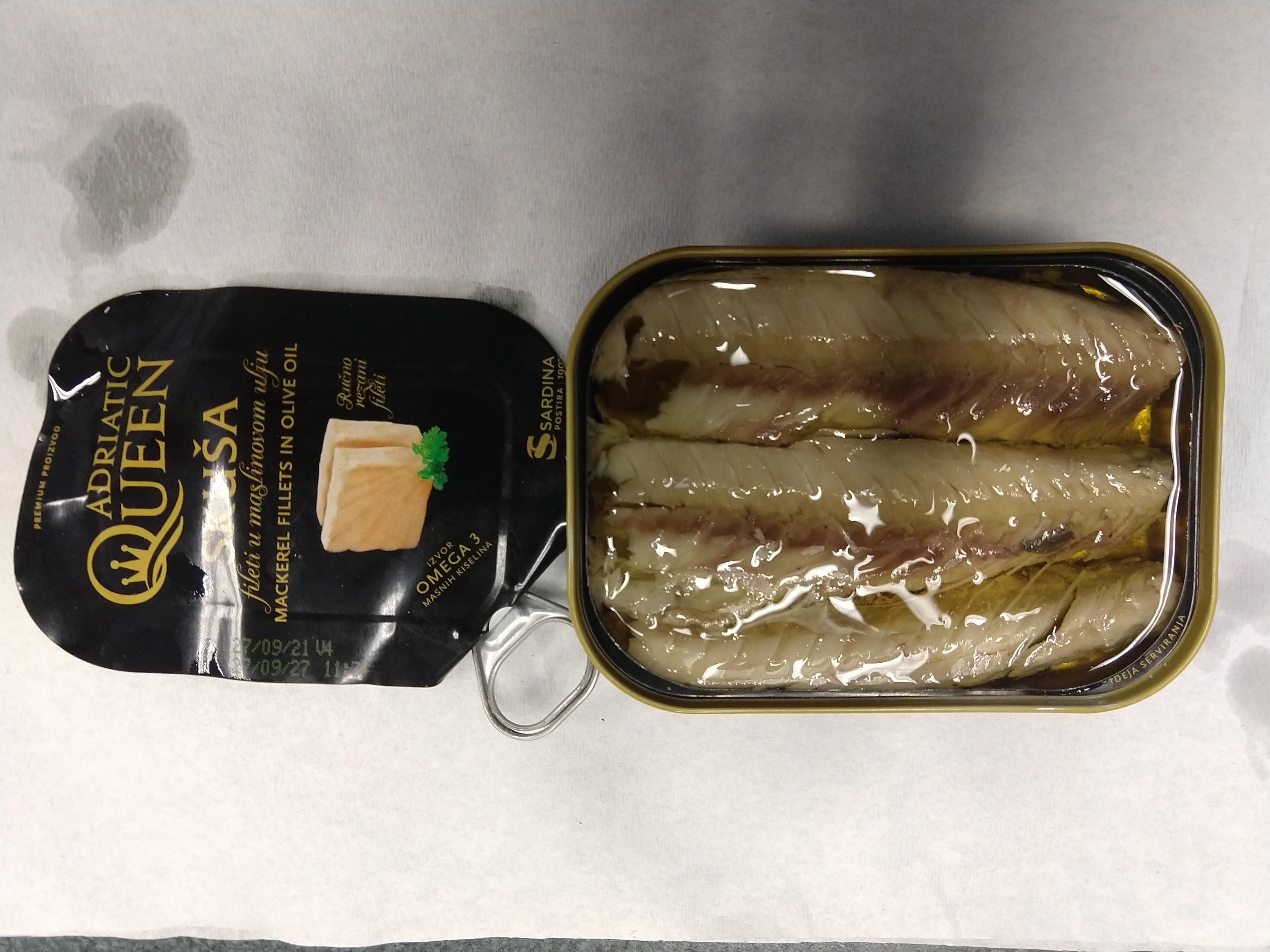 Adriatic Queen mackerel in olive oil. Dining and Cooking