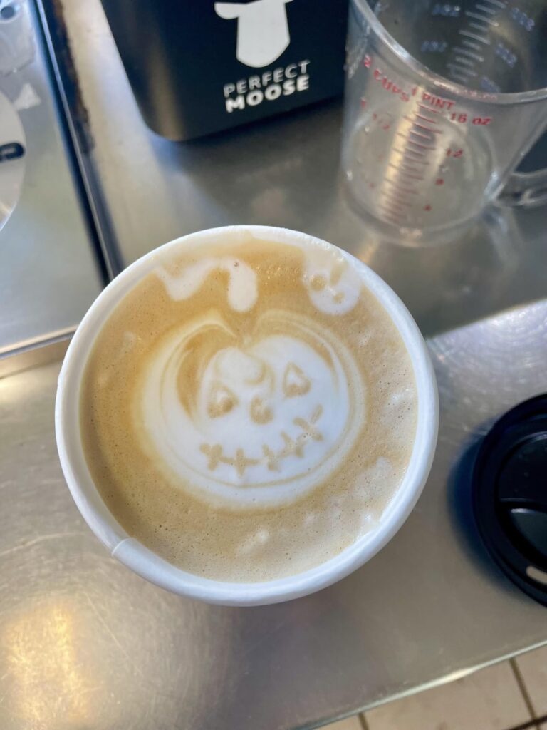 Spooky latte art Spooky latte art