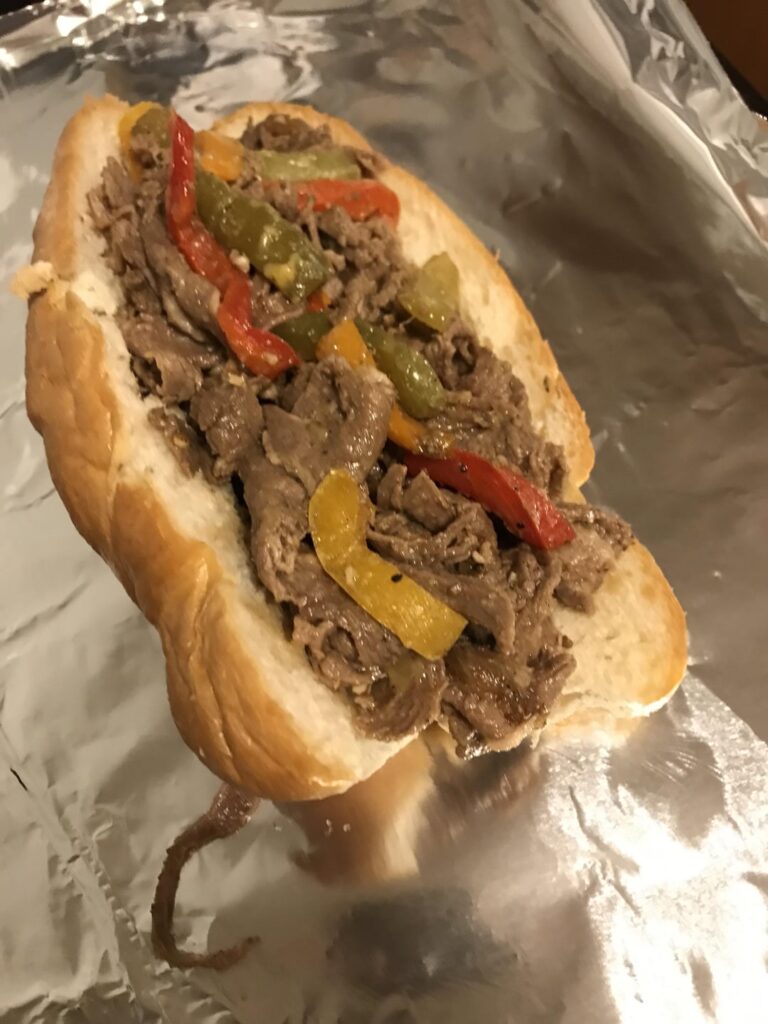 Shaved steak and peppers