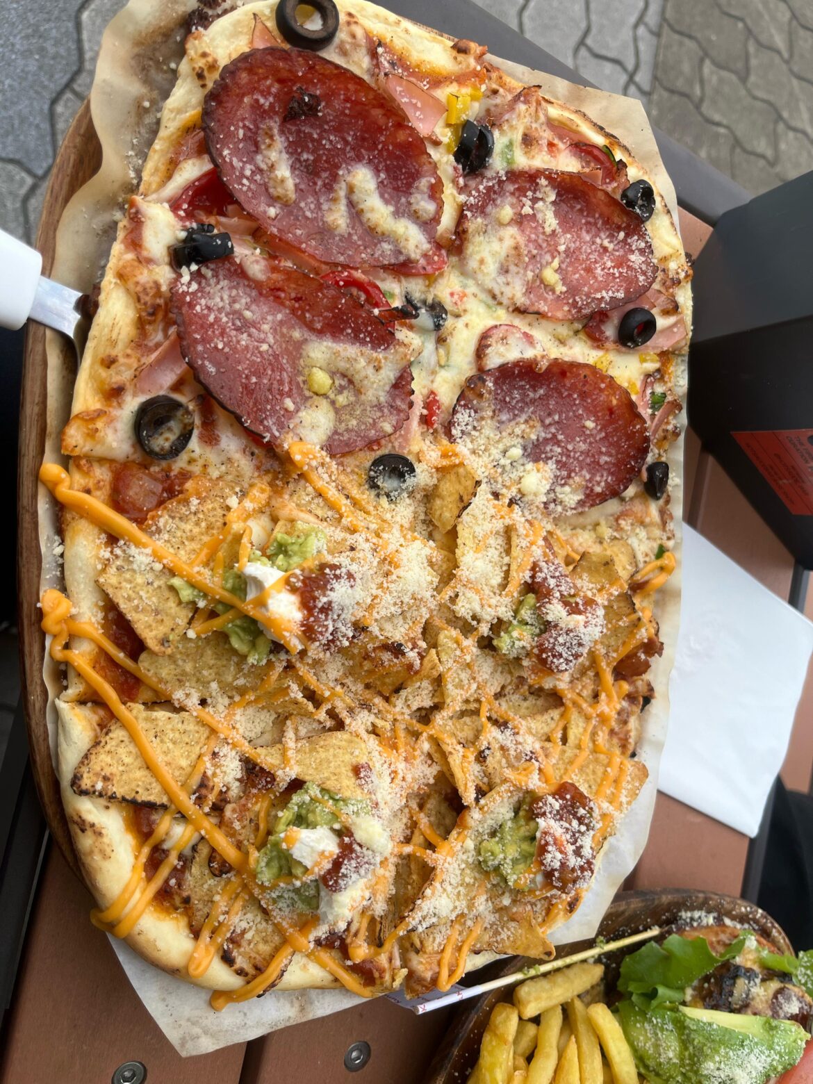 From a past trip but this is what a cafe in Osaka, Japan called the "American Pizza"