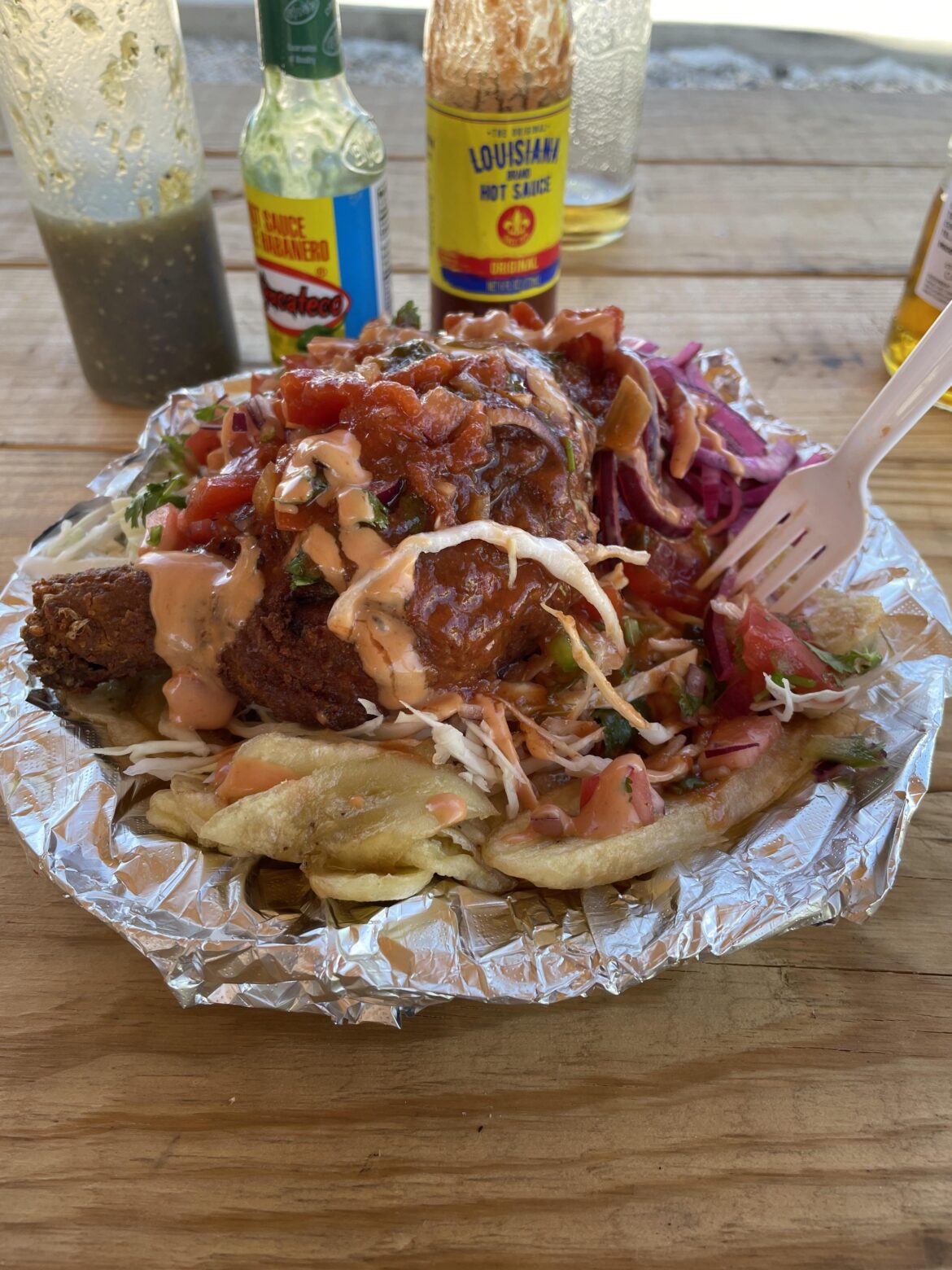 Pollo con Tajada (Chicken w/Plantain) @ Antojitos Hondu-Mex!