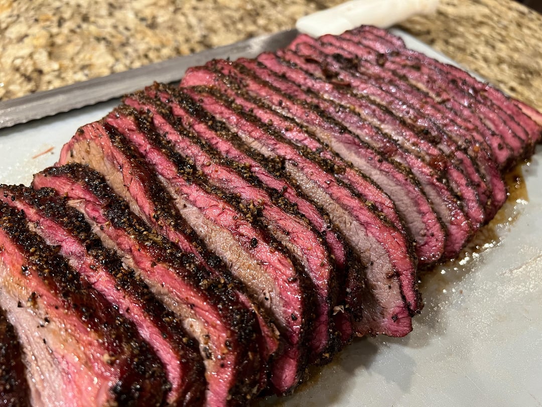 Smoked a 6.5lb Competition Cut Brisket and I assure you no black gloves squeezed it Dining and