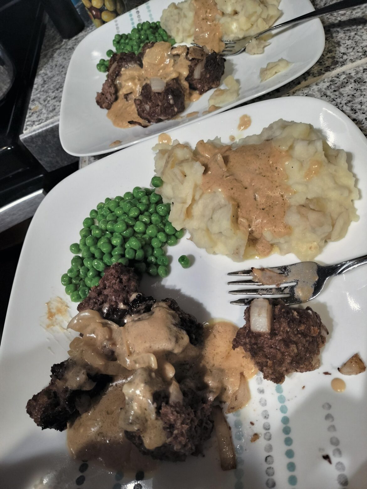 Meatballs creamy onion gravy