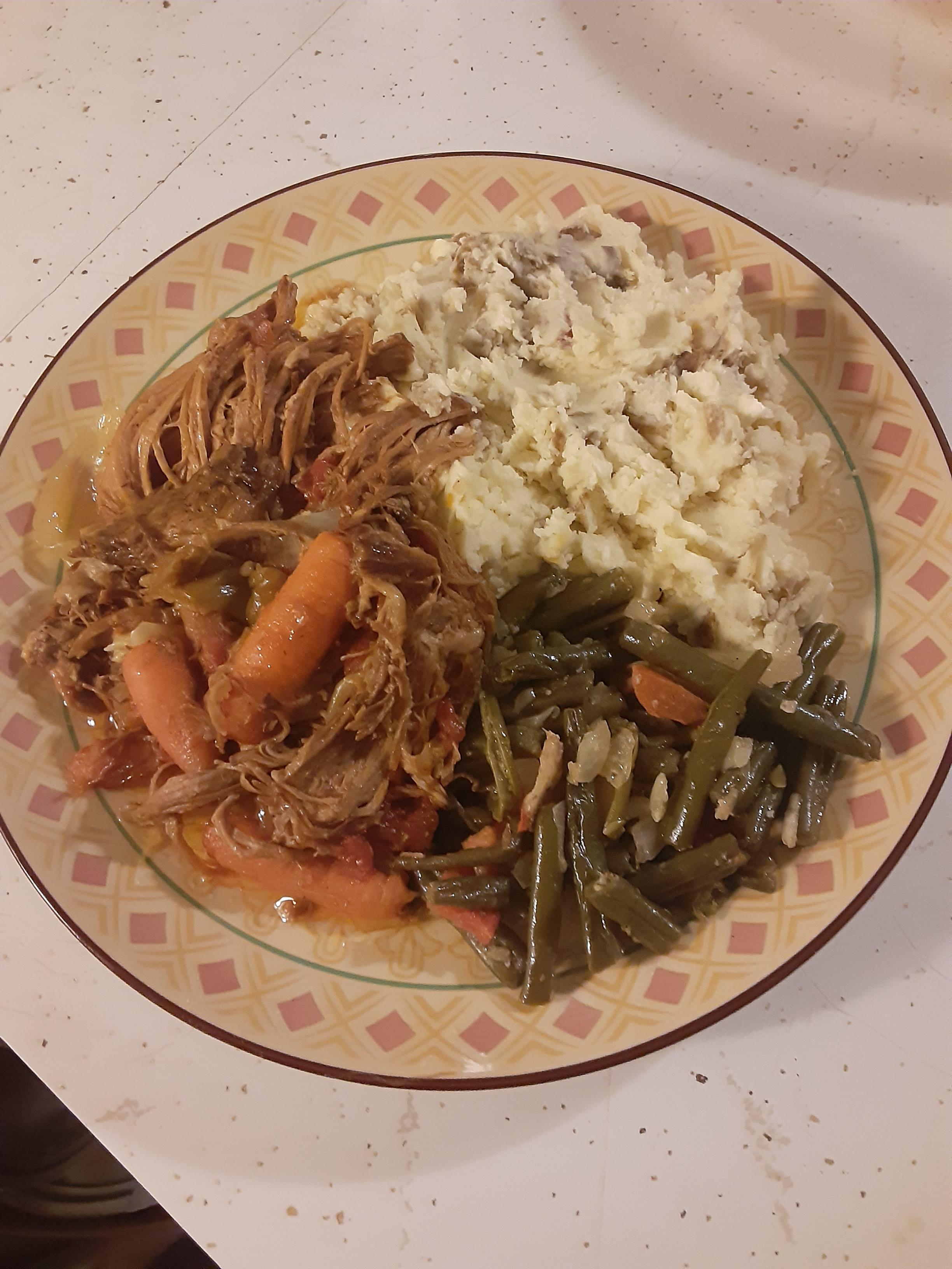 Mississippi pot roast with loaded taters and beans Dining and Cooking