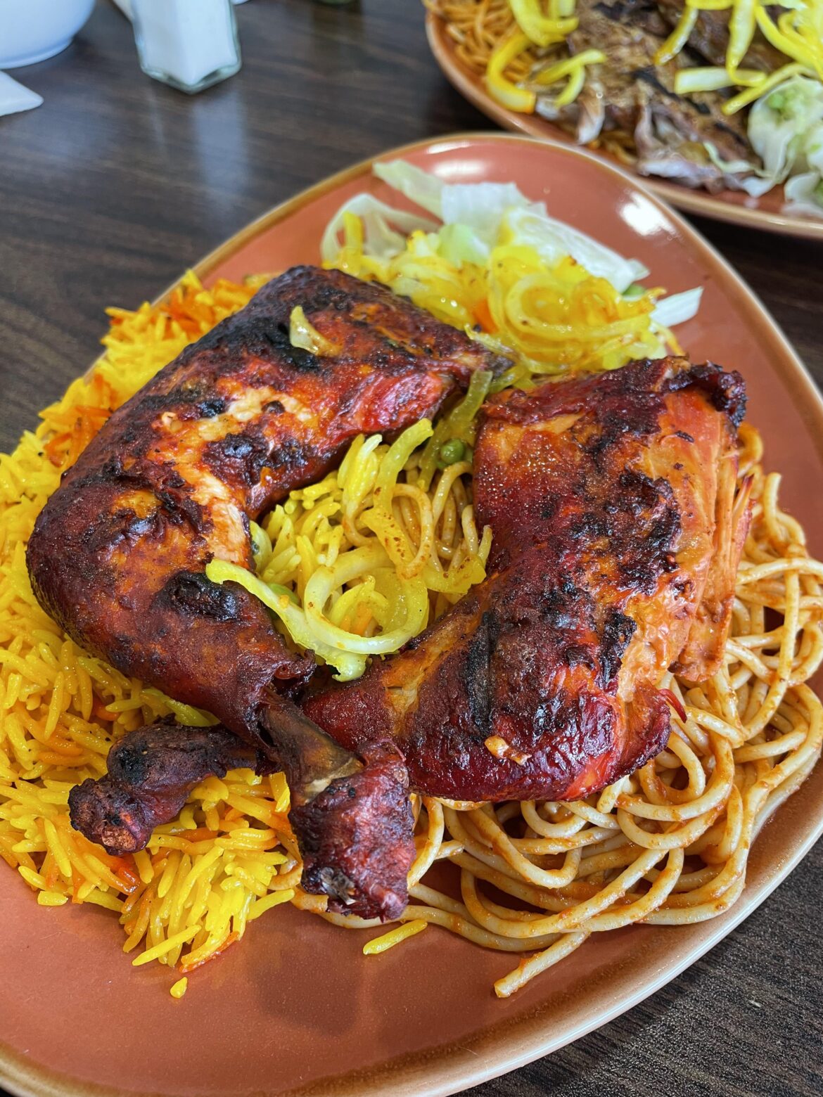Chicken Legs on Rice/Pasta @ Sahan Somali Restaurant