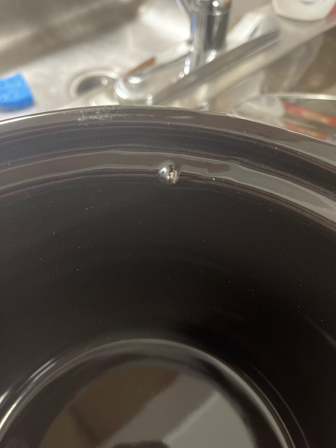 Crockpot has small unsealed spot is it an issue?