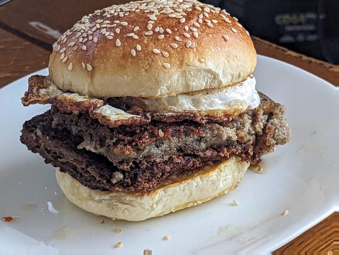 Crispy scrapple and egg sandwich. IYKYK.