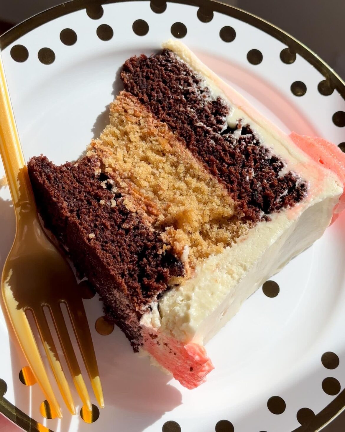 Homemade hazelnut & chocolate layer cake w ermine frosting