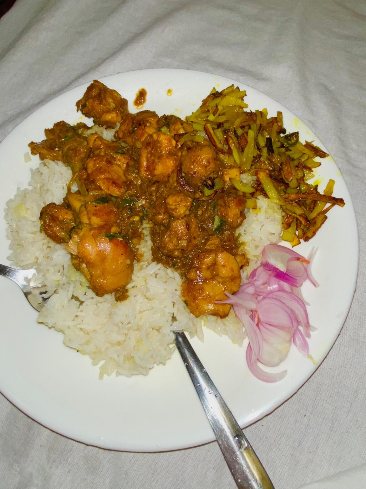 North Indian chicken curry with rice ☺️