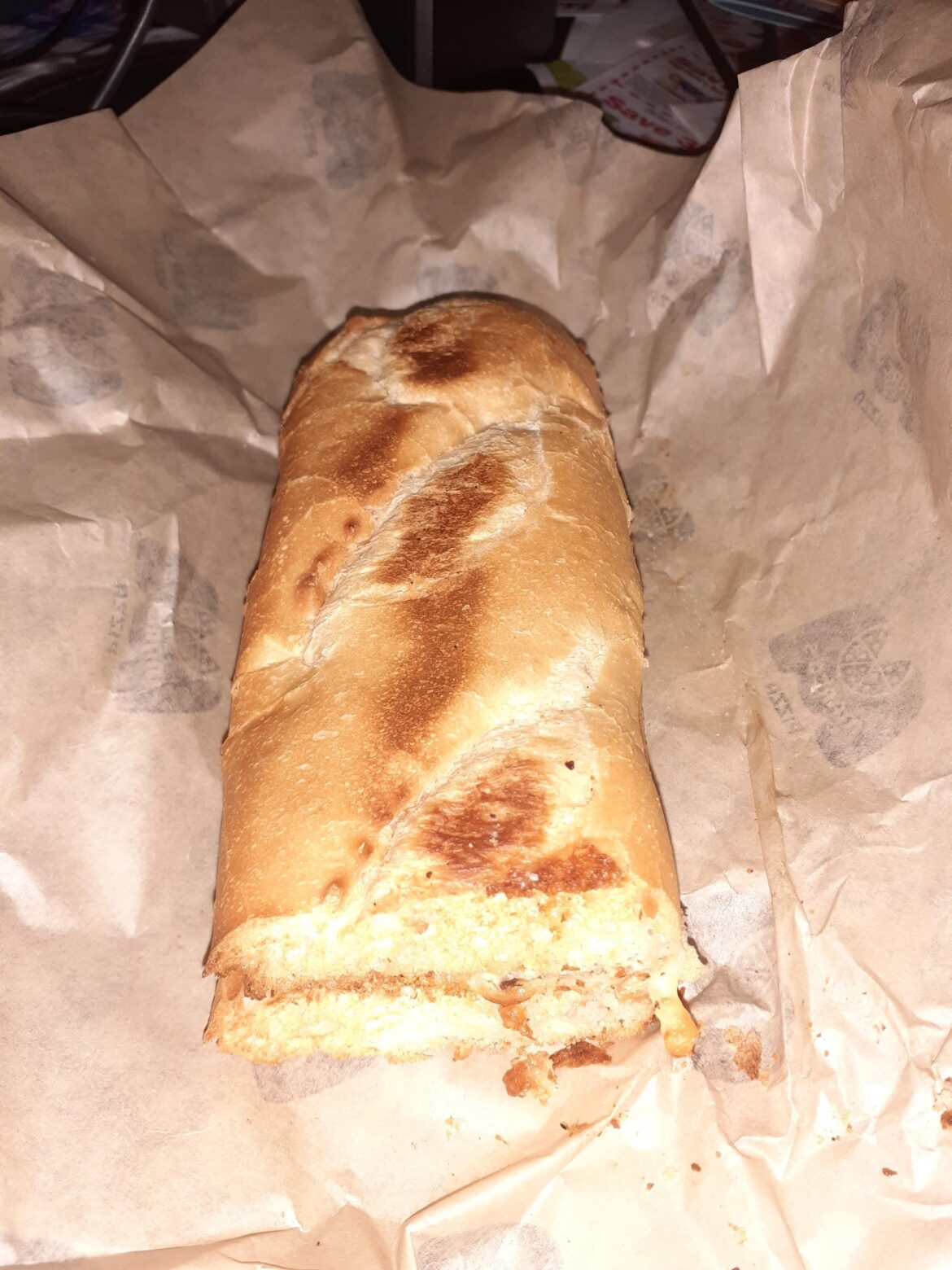 I got more bread than I did topping. Oh well it still tasted good.