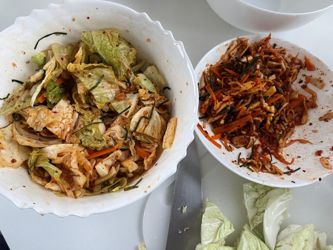 Made cabbage kimchee!
