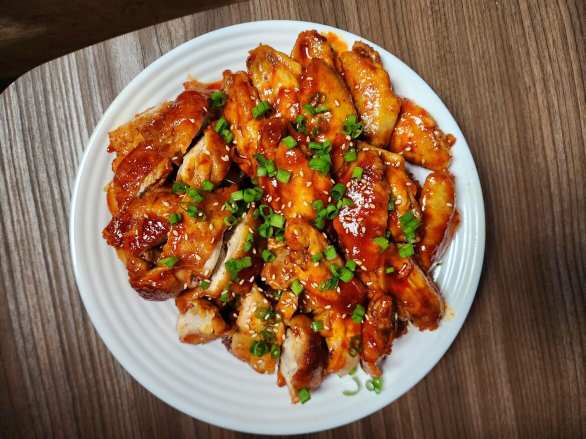 Made a big plate of Korean fire chicken! Not pictured was a big side of rice