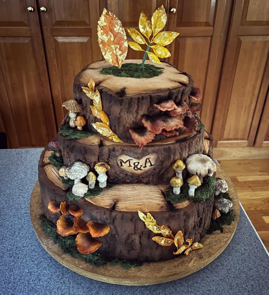 Mushroom wedding cake.