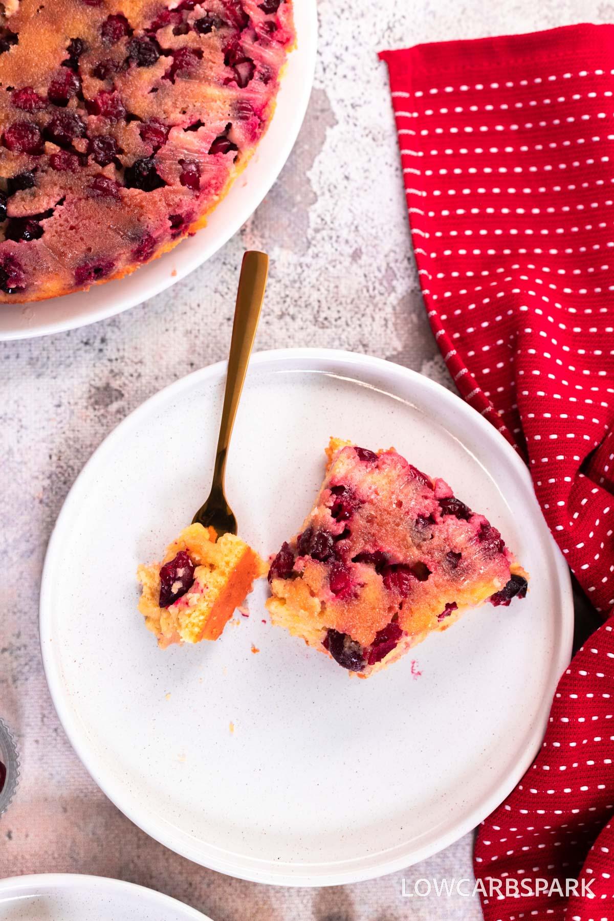 Keto Cranberry Upside Down Cake Dining and Cooking