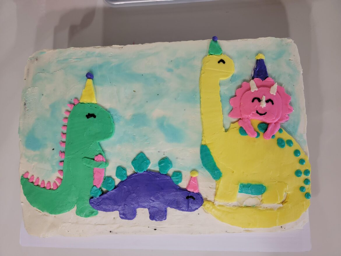 Dino party cake