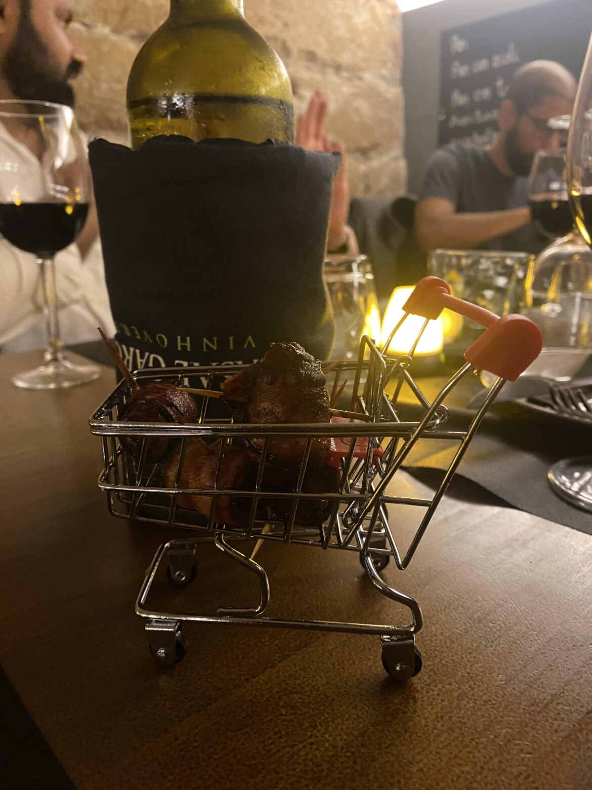 Pigs in a blanket in a shopping basket, as you do