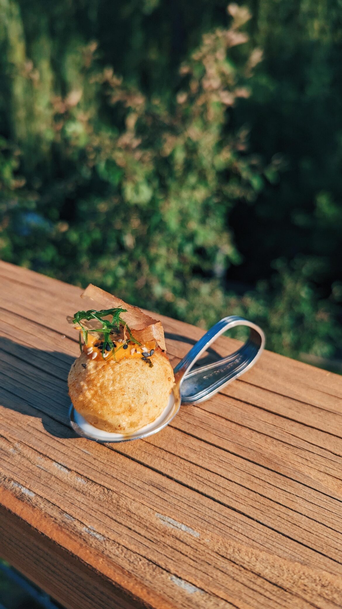 Amuse - Potato, Mayo, Kimchi Aoli, Furikake, Scallion, Bonito Flake