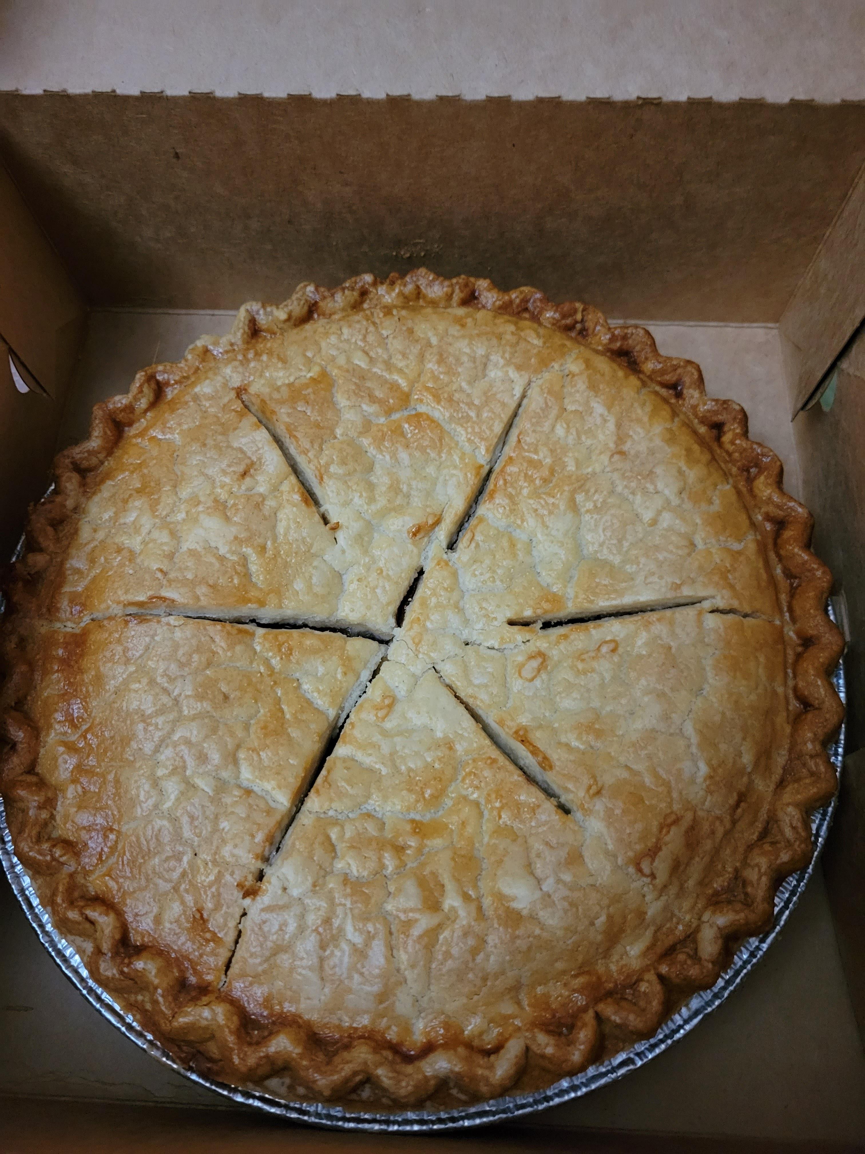 A nice big apple pie from Perkins. One of my favorites! Dining and