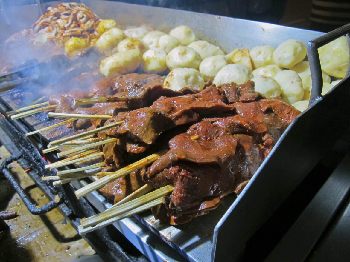 Anticuchos in Lima, Peru