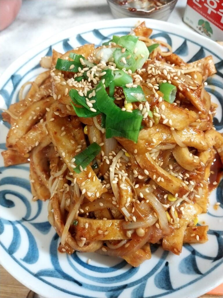 Eomuk and yeolmu side dishes