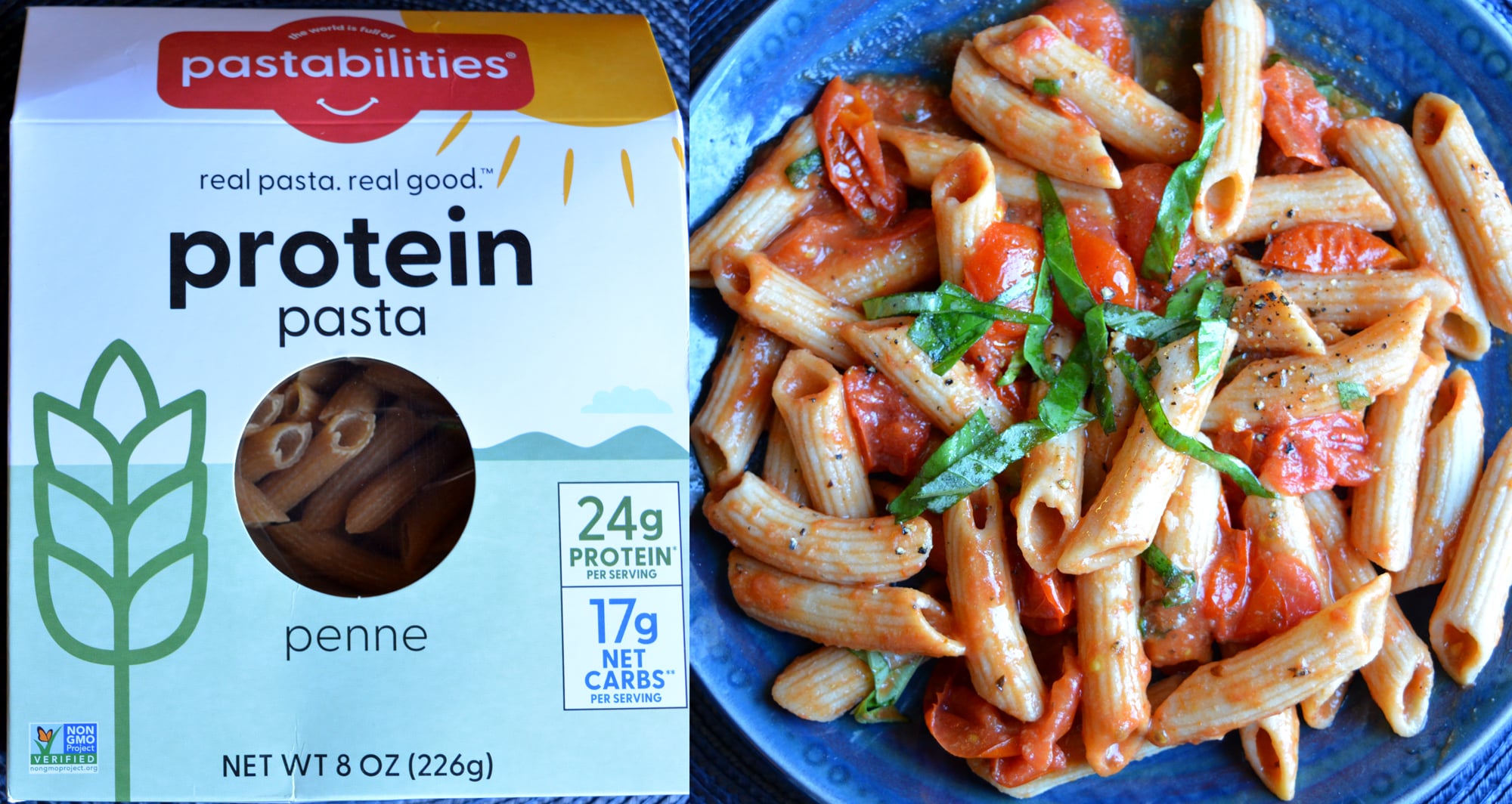 I tried a new high protein pasta (24 P, 190 cal per serving). It's