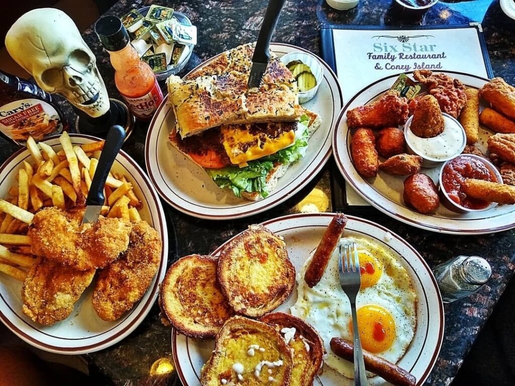 Six Star Southgate open 24/7 corner of Fort and Eureka. Famous Grinder Sandwiches.