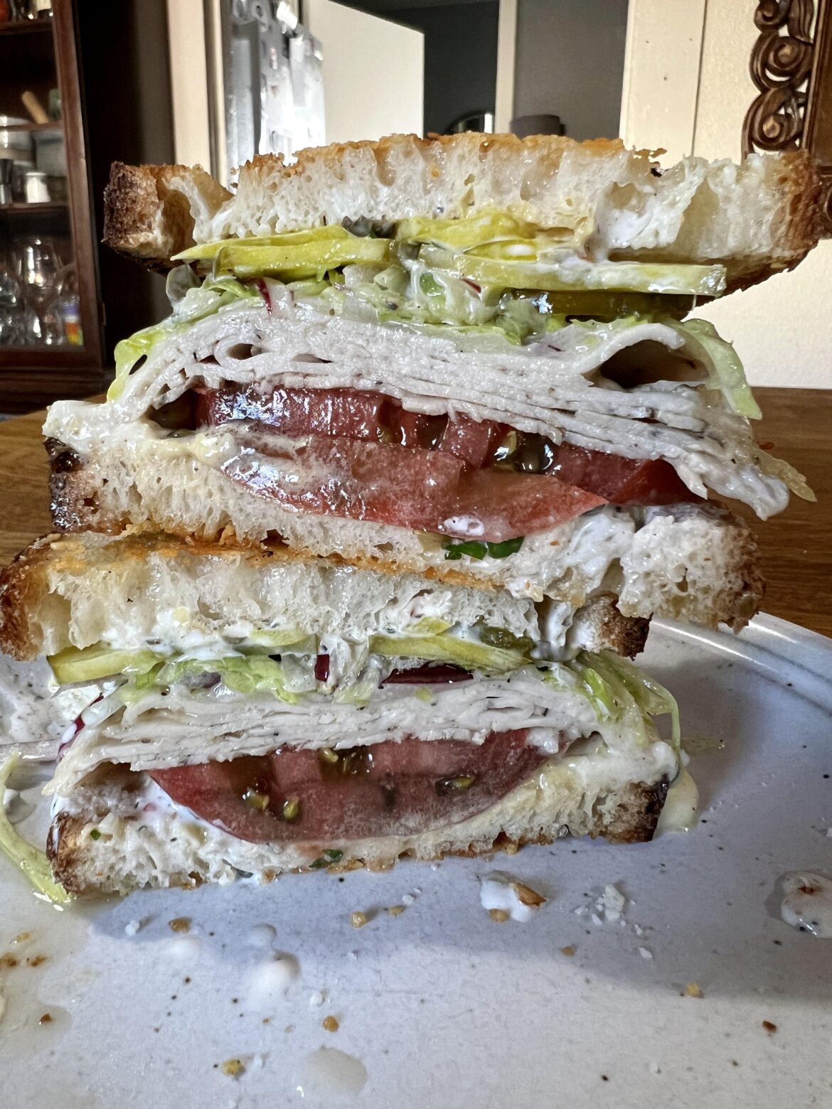 Roast turkey and heirloom tomato