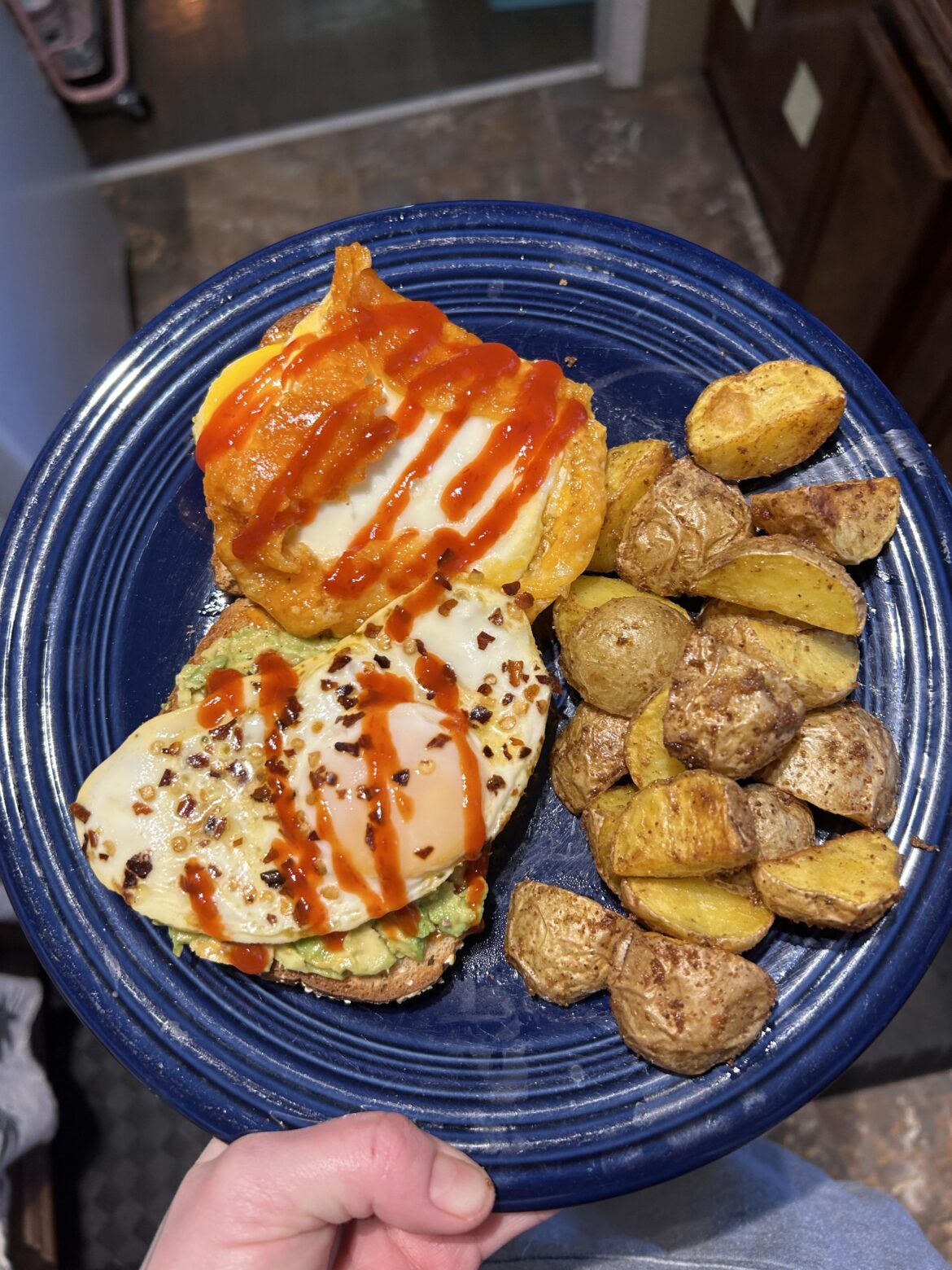 Avocado toast with potatoes