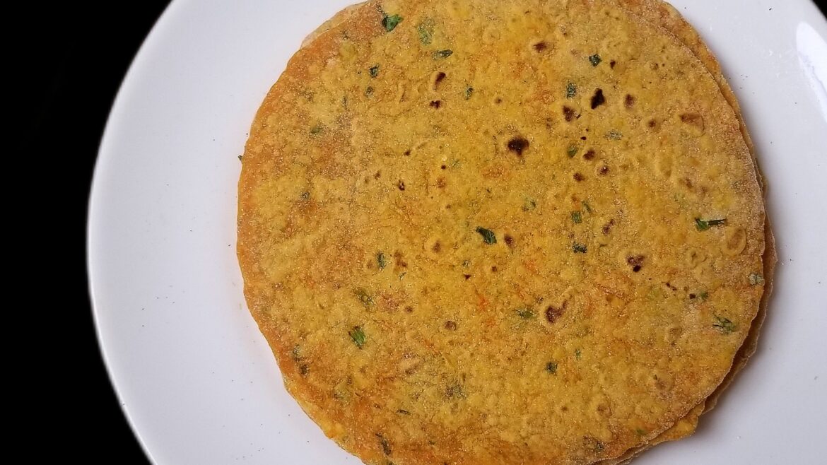 Carrot paratha without stuffing in just 15 mins - Vegan and Weight loss too