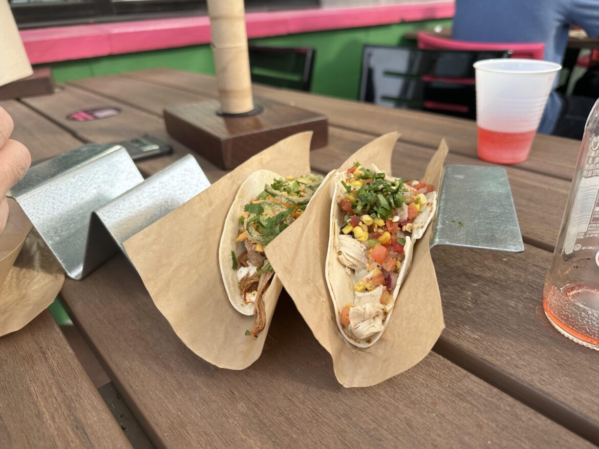 1 “plate” for everyone. Hope your single square of parchment doesn’t blow away in the wind while you take a bite.