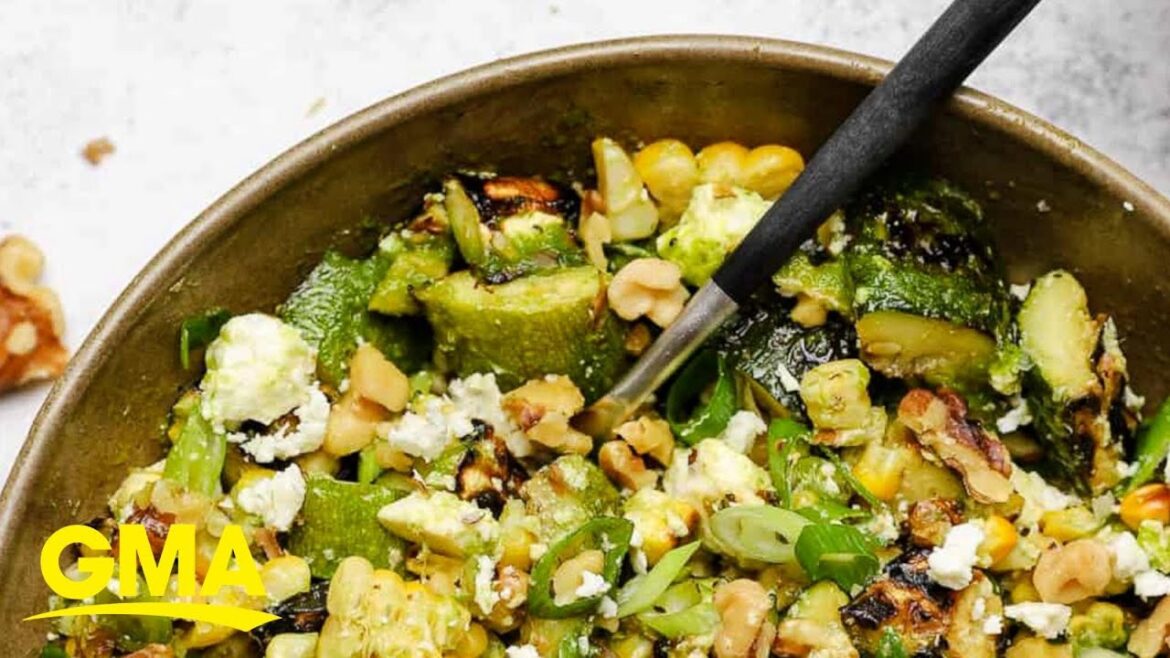 This grilled corn and zucchini salad is the perfect side dish for the Fourth of July | GMA This grilled corn and zucchini salad is the perfect side dish for the Fourth of July | GMA