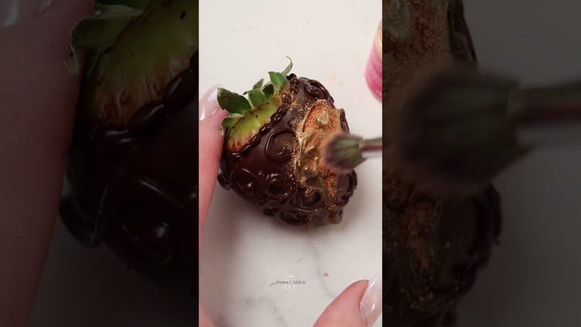 I made golden chocolate covered strawberries with edible luster dust I made golden chocolate covered strawberries with edible luster dust