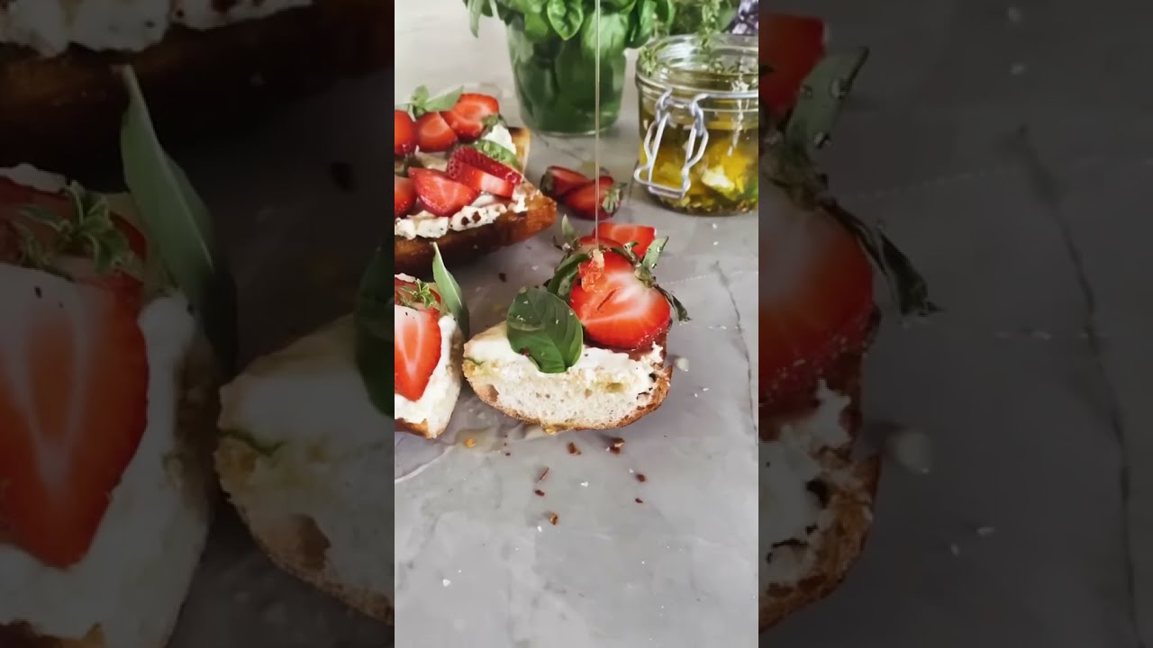Marinated Goat Cheese Strawberry Crostini. makes for a great Recipes