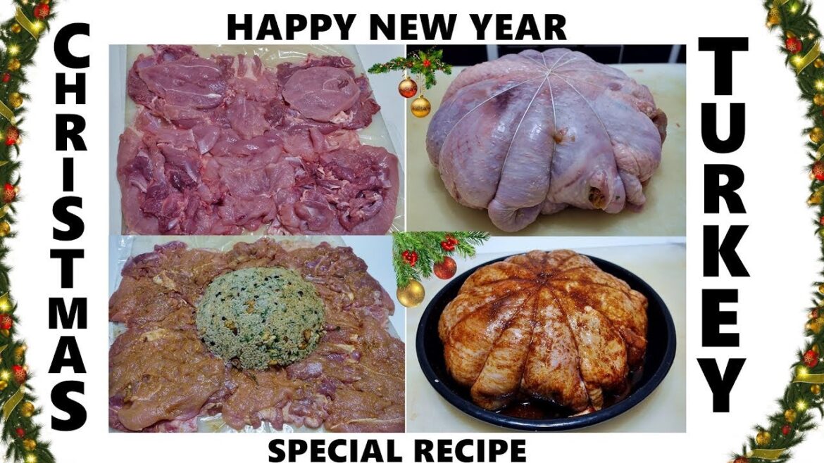 Whole Boneless Stuffed Turkey Recipe for Christmas | how to make big stuffed turkey