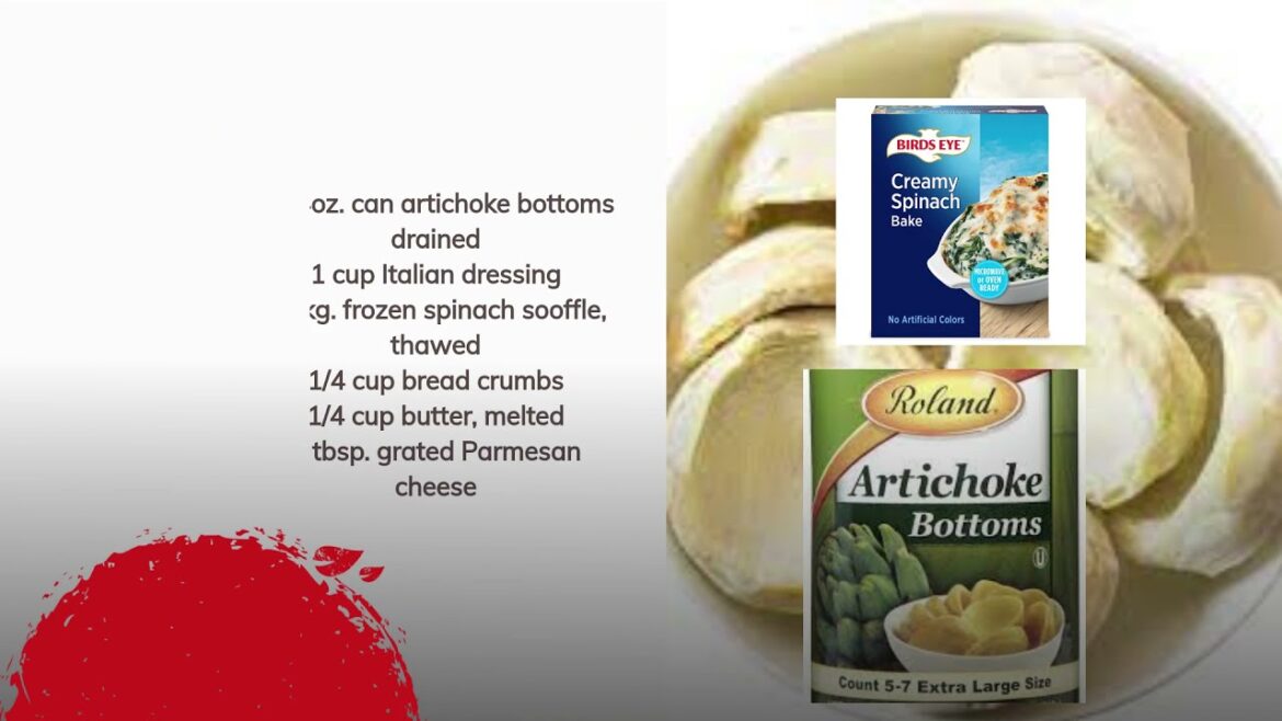 Stuffed Artichoke Bottoms with creamy spinach